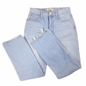 Madewell Slim Demi Boot Crop Jeans 25P Petite Raw Hem Light Wash